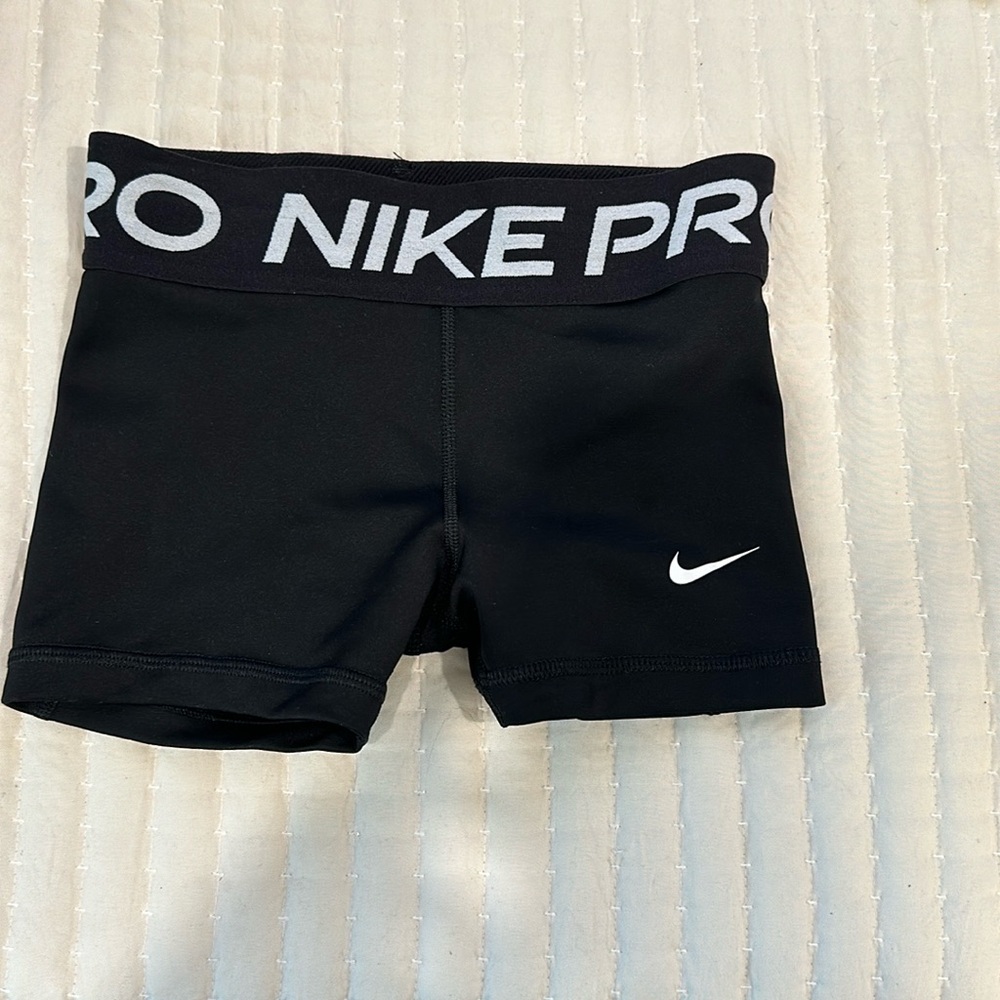 Nike Pro Girls’ XS black shorts.  Brand new without tags